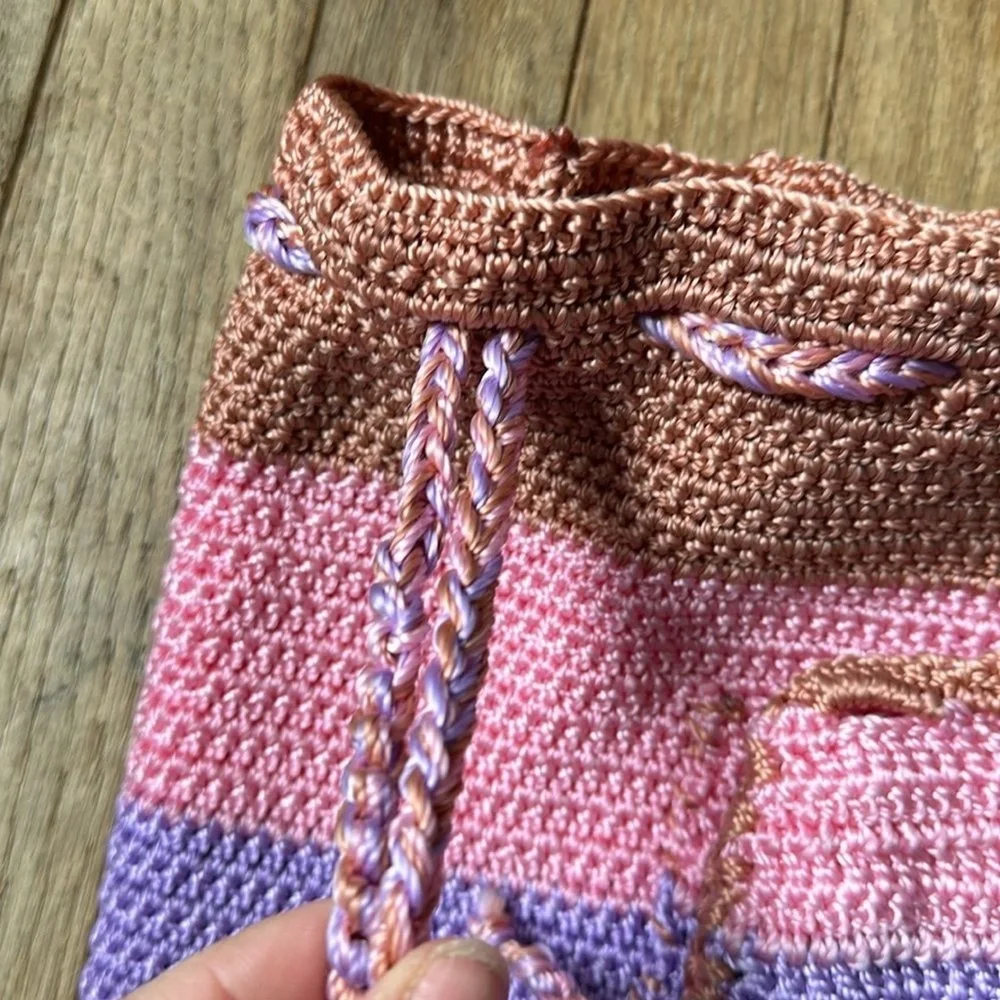 Crochet Pink and‎ Purple backpack